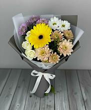 Букет цветов из:  Розы, Герберы и Хризантемы #REPLACE_PRED# Дудинке