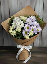 Букет цветов из:  Хризантемы и Розы в Дудинке
