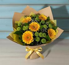 Букет цветов из:  Герберы и Хризантемы в Дудинке