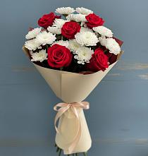 Букет цветов из:  Розы и Хризантемы в Дудинке