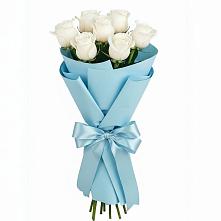 Букет 7 белых роз Проуд в Дудинке