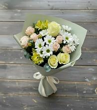 Букет цветов из:  Альстромерии, Розы и Хризантемы в Дудинке